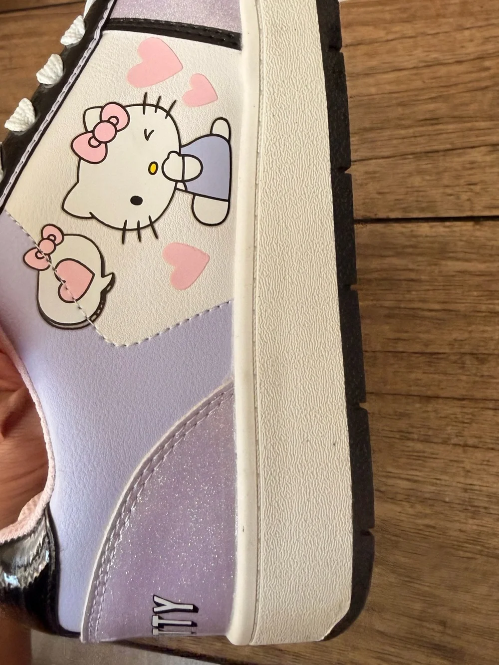 Hello Kitty Kids' Lavender and White Sneakers size 9
